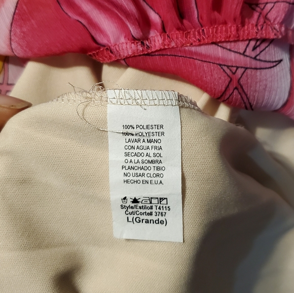 ❤️ New Long maxi dress flowers pink yellow black sheer sundress Size S, L - Picture 5 of 6